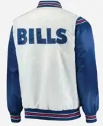 Starter Renegade Buffalo Bills Blue and White Satin Bomber Jacket