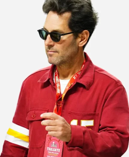 Paul Rudd Super Bowl LIX KC Chiefs 15 Red Jacket