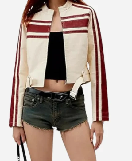 Sweet Magnolias S04 Tommi Rose Leather Moto Jacket