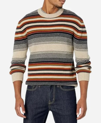 TV Series Outlast Season 02 Crew Joey DiDesidero Multicolor Striped Sweater