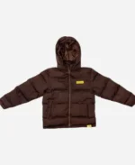 That’s A Awful Lot Of Cough Syrup Hooded Puffer Brown Jacket Front