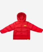 That’s A Awful Lot Of Cough Syrup Hooded Puffer Red Jacket Front