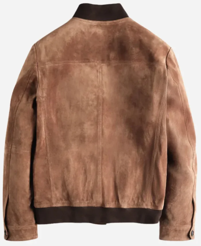 The Drew Barrymore Show Glen Powell Brown Suede Jacket