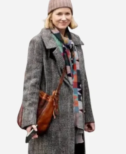 The Friend 2025 Naomi Watts Grey Plaid Coat