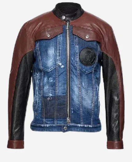 The Kelly Clarkson Show Ben Platt Denim And Leather Jacket For Sale