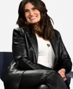 The Tonight Show Idina Menzel Black Leather Blazer