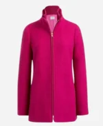 Britney Haynes Pink Zip-Up Wool Coat