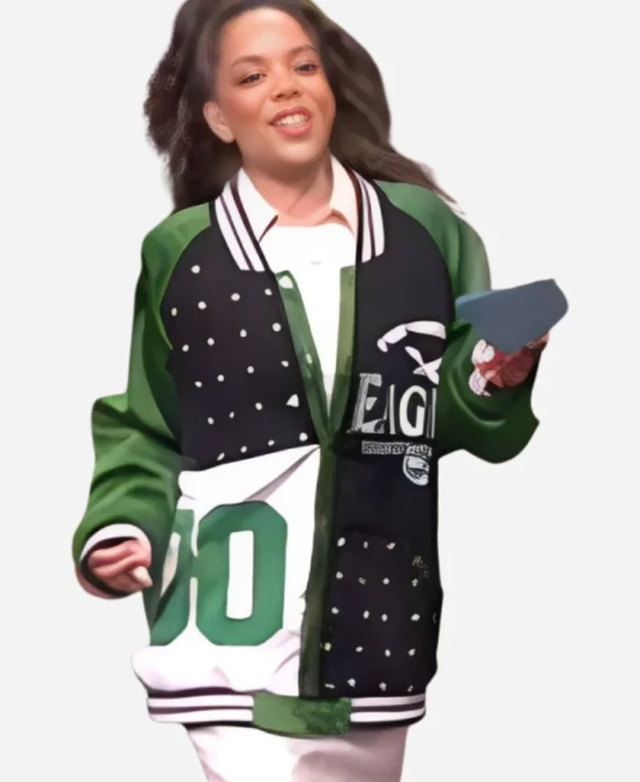 The View 2025 Sunny Hostin Eagles Embellished Varsity Jacket