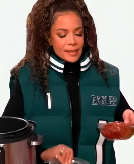 The View 2025 Sunny Hostin Green Eagles Puffer Vest