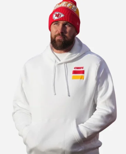 Travis Kelce Chiefs vs Broncos Game White Hoodie