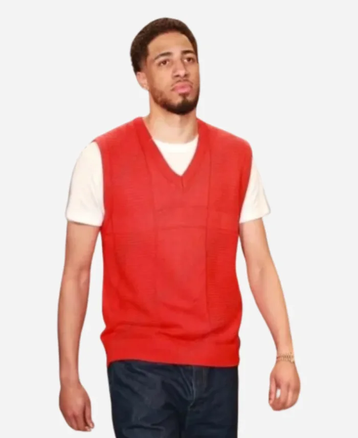 NBA Playoffs 2024 Tyrese Haliburton Red Sweater