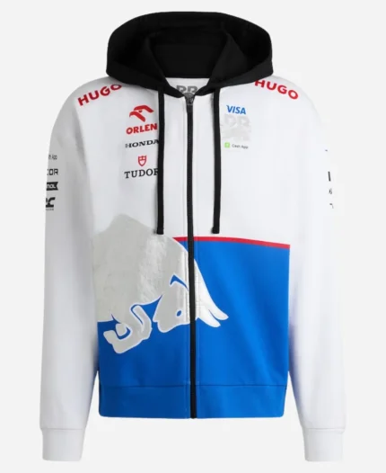 Visa Cash App RB 2024 Zipper White And Blue Hoodie