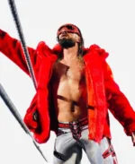 WWE Monday Night Raw Seth Rollins Red Fur Jacket