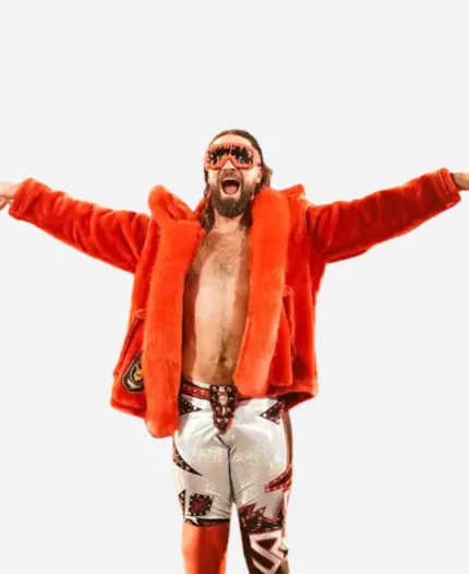 WWE Raw Seth Rollins Red Fur Jacket
