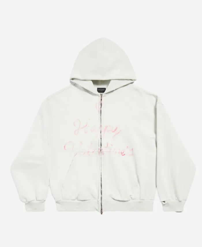 Women's Balenciaga Lipstick Valentines Zip-up Hoodie