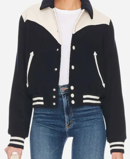 After Midnight 2025 Taylor Tomlinson Black & White Varsity Bomber Jacket