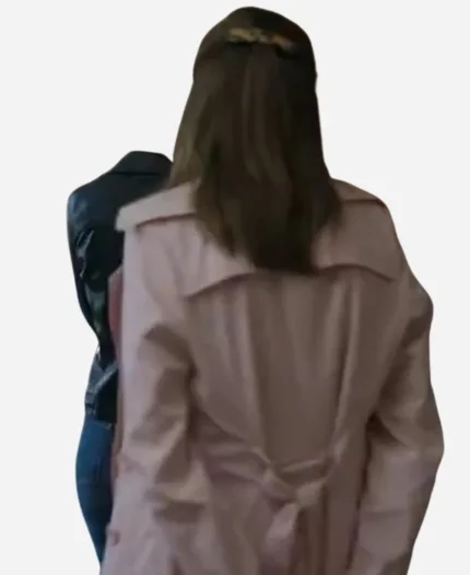 Aimee Lou Wood TV-Series Toxic Town 2025 Tracey Taylor Pink Wool Coat