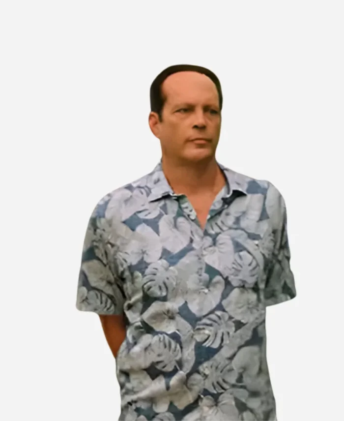 Andrew Yancy Film Bad Monkey 2024 Vince Vaughn Blue Hawaiian Shirt For Sale