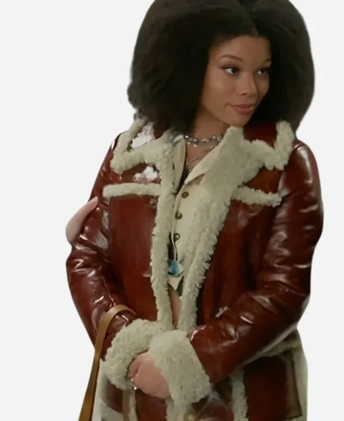 Beyond The Gates 2025 Ambyr Michelle Brown Leather Coat