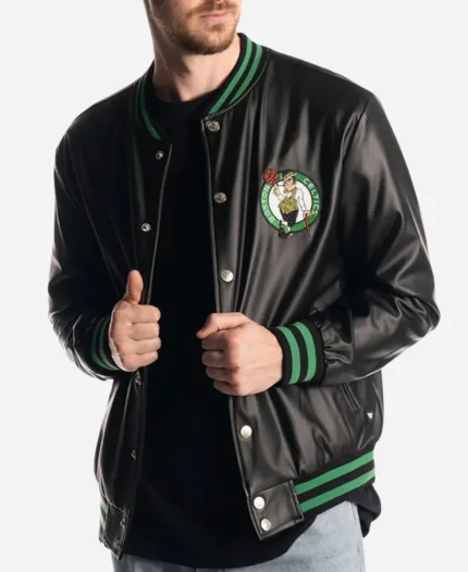 Boston Celtics Varsity Leather Jacket