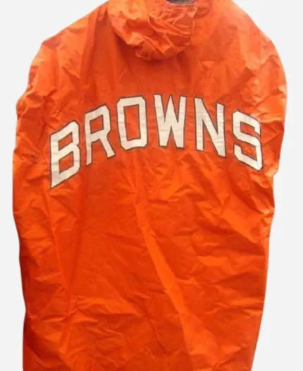 Cleveland Browns 1970’s Hooded Sideline Orange Cape Jacket