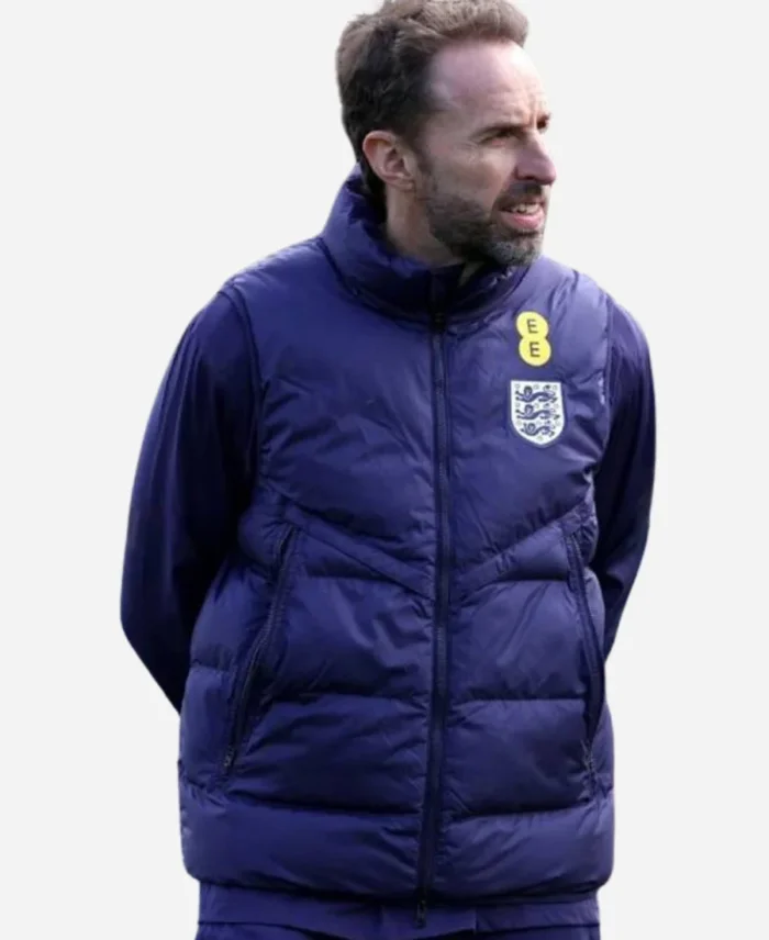 England National Football Team Puffer Blue Vest For Unisex