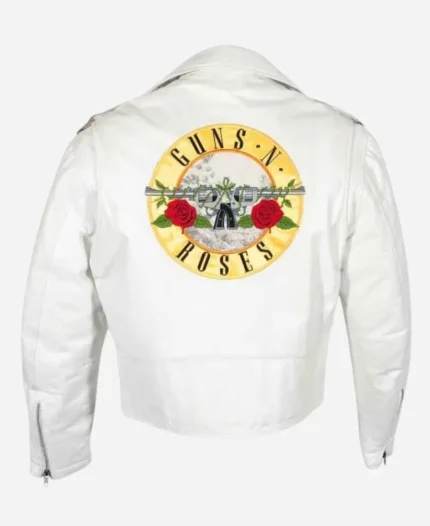 Guns N Roses Paradise City White Biker Leather Jacket
