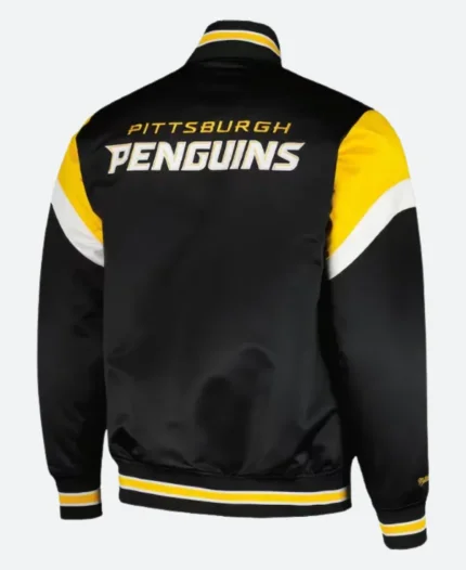 Ice Hockey Team NHL Pittsburgh Penguins Heavyweight Black Varsity Jacket