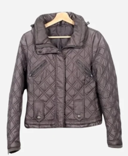 Lucia TV-Series My Family 2025 Vanessa Scalera Grey Quilted Jacket