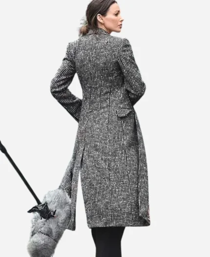 Michelle Keegan Fool Me Once 2023 Maya Stern Grey Trench Coat For Women's