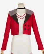 Momo Ayase Dandadan Red Cropped Blazer Jacket