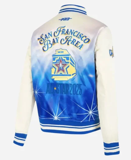 NBA All Star Game X San Francisco Bay Area Cream & Blue Varsity Jacket
