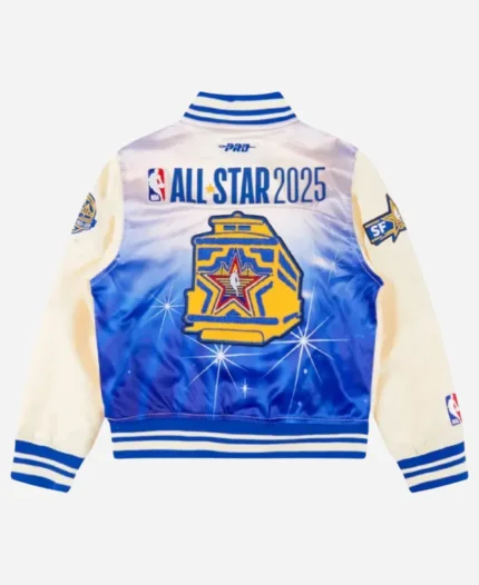 NBA All Star Game X San Francisco Bay Area Cream & Blue Varsity Jacket For Sale