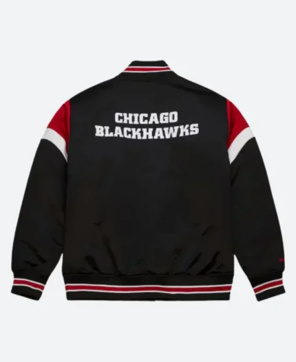 NHL Chicago Blackhawks Black & Red Varsity Jacket For Unisex