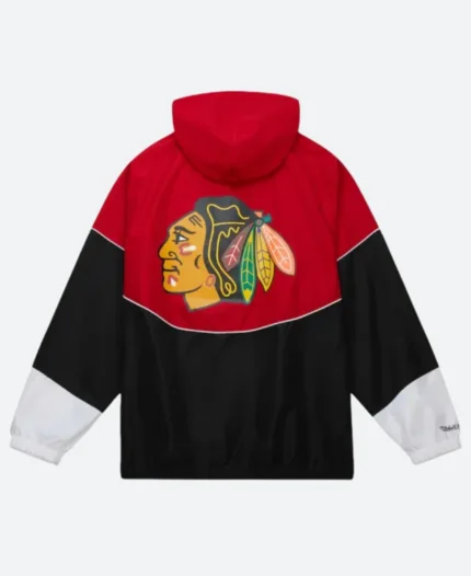 NHL Chicago Blackhawks Windbreaker Red & Black Hooded Jacket