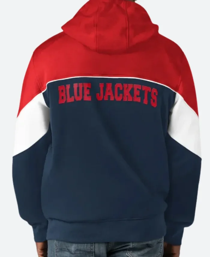 NHL Columbus Blue Jackets Red & Blue Hooded Jacket For Sale