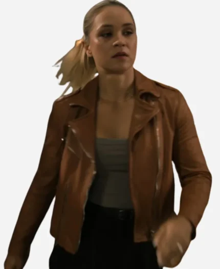 Olivia Tuuli Narkle Brown Leather Jacket