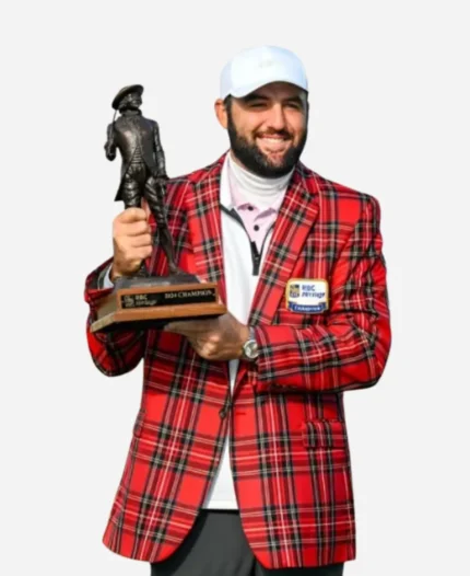 RBC Heritage Golf Tournament 2024 Winner Red Tartan Plaid Jacket