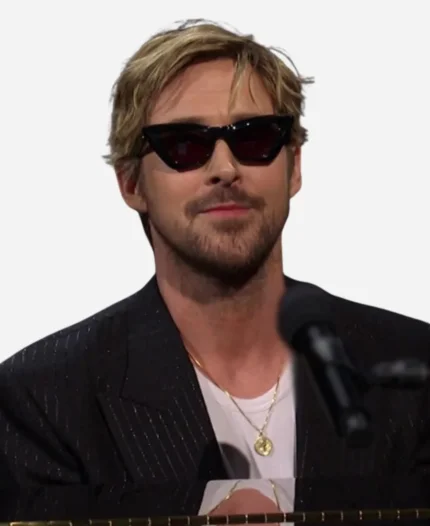 Saturday Night Live Ryan Gosling Pinstripe Black Double Breasted Suit