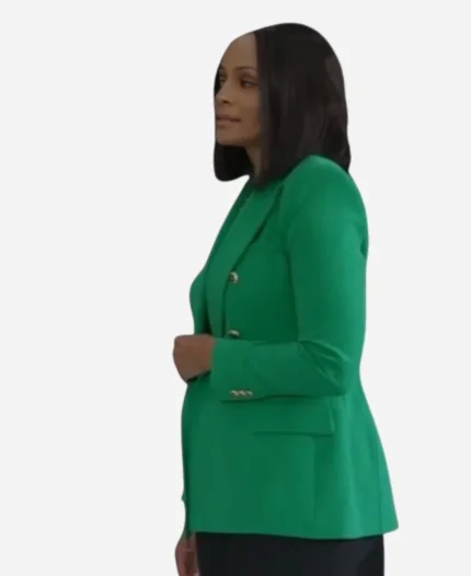 Sugar Mama Latarsha Rose Green Double Breasted Blazer