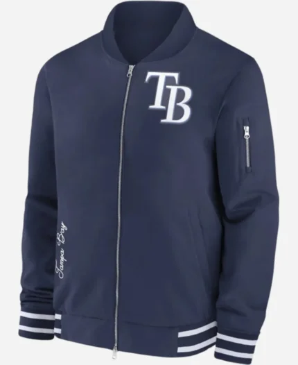Tampa Bay Rays Full-Zip Blue Bomber Jacket For Sale