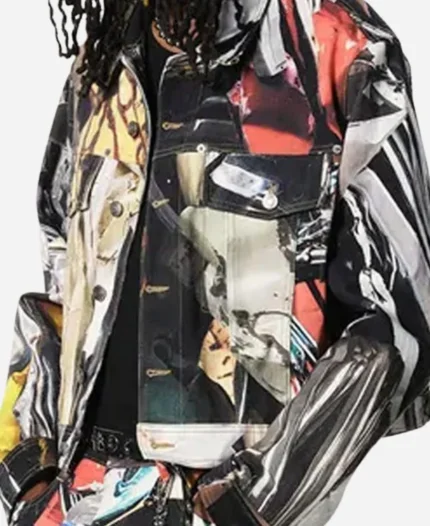 The Voice S25 Chance the Rapper Black And Red Print Jacket For Sale