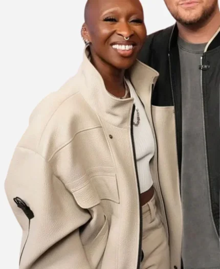 The Voice S27 Cynthia Erivo Beige Leather Jacket