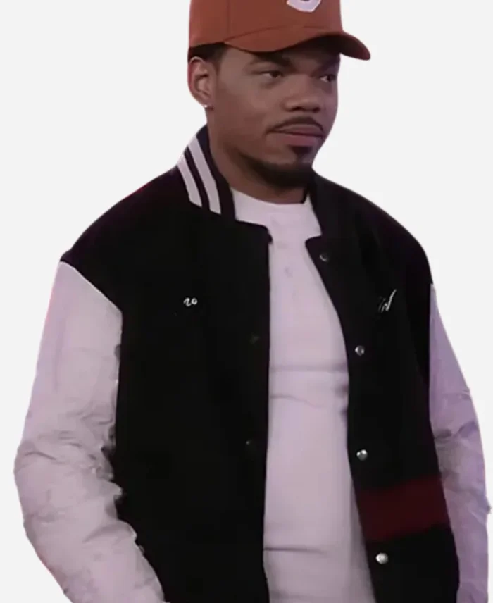 The Voice Season 25 Chance the Rapper Black Bomber Jacket For Sale