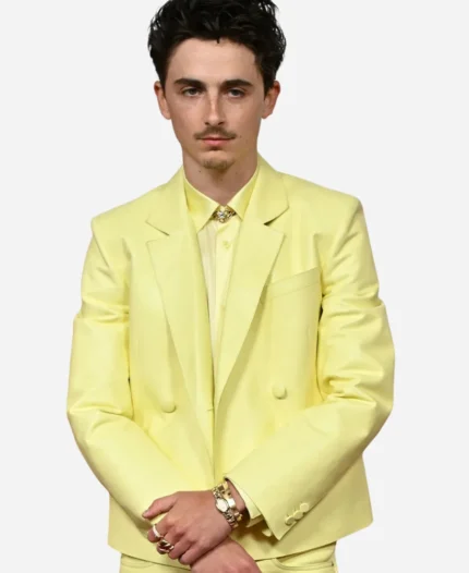 Timothée Chalamet Oskar 2025 Yellow Blazer