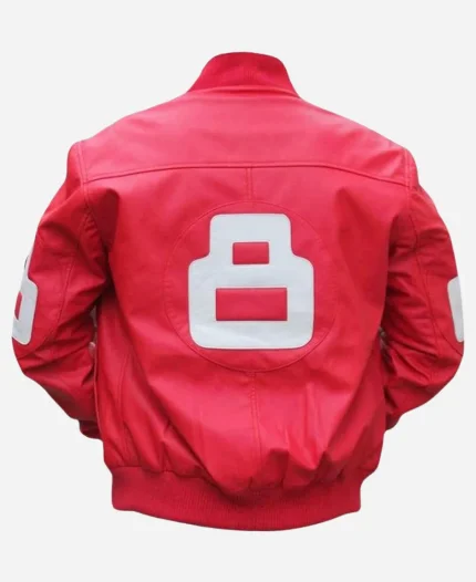 8 Ball Pink Bomber Leather Jacket