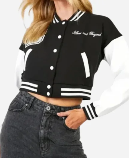 Above and Beyond Crop Varsity Jacket