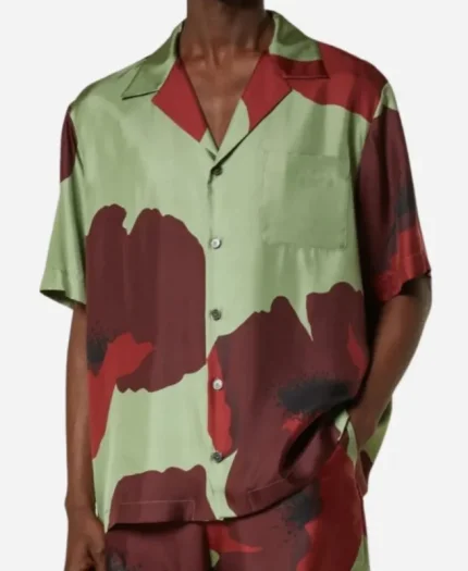 Access Hollywood Jason Derulo Green Floral Shirt