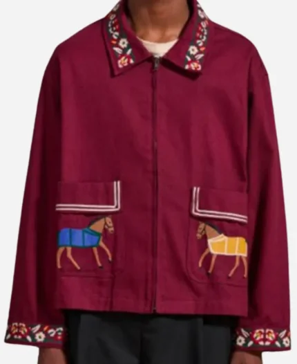 Alexander Nunez Burgundy Horse Jacket