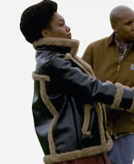 Alicia Tv Series Master Of None Season 3 Naomi Ackie Black Leather Jacket